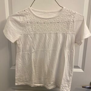 White eyelet tee